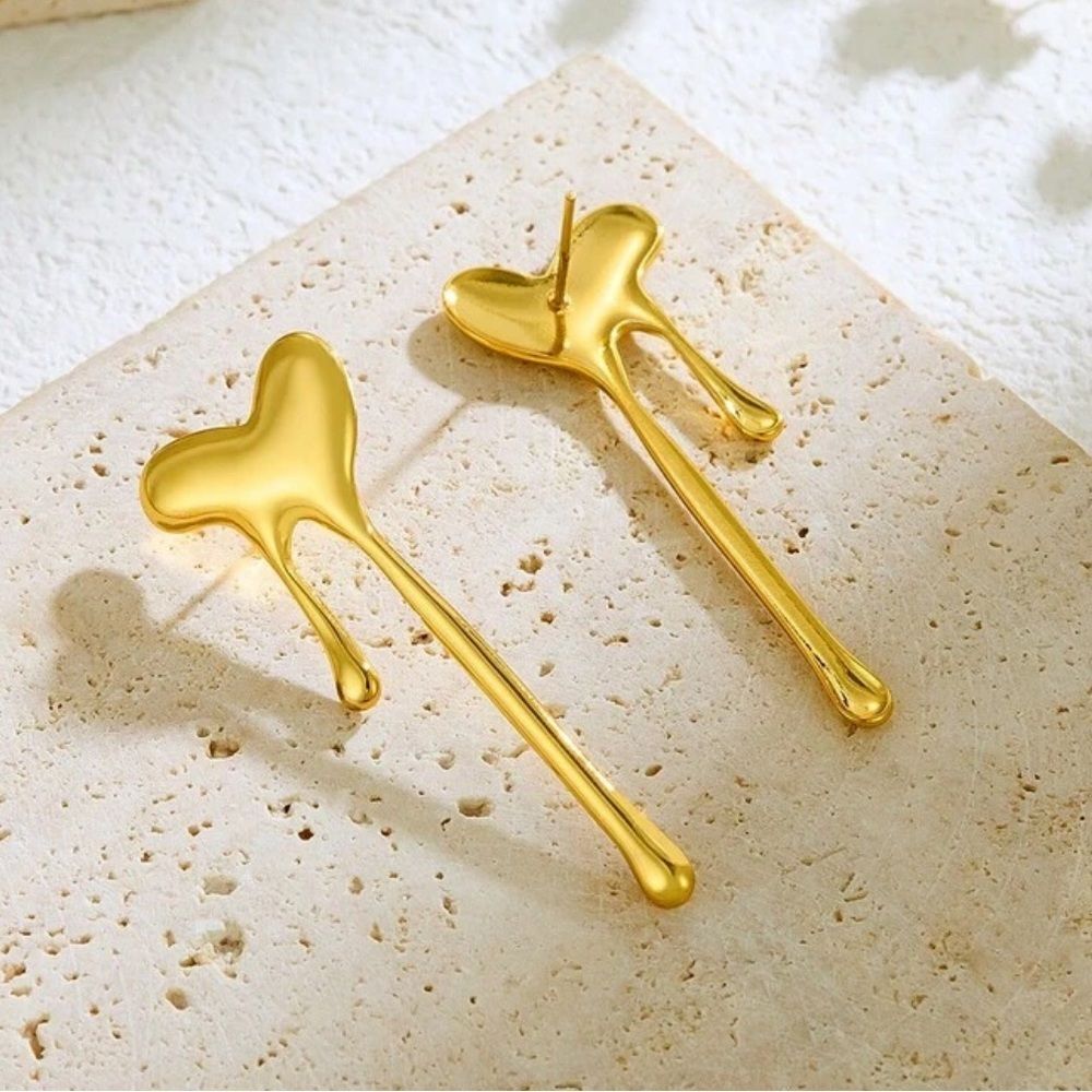 Heart Earrings Q923 - Picture 3 of 6